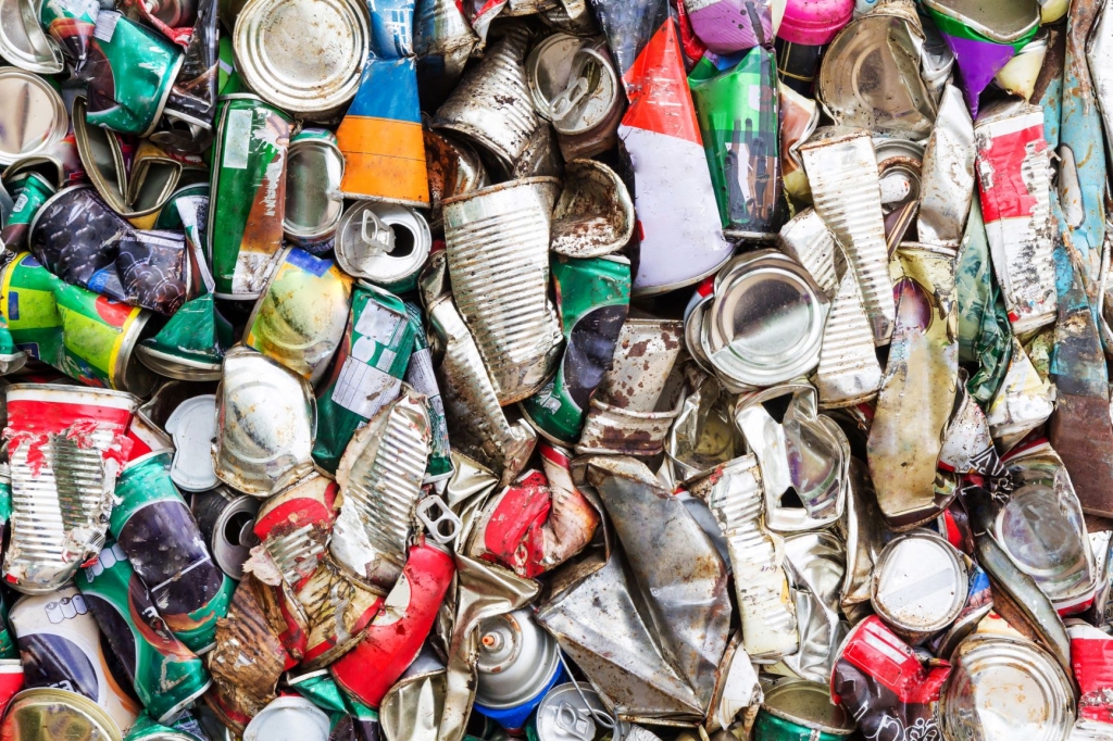 Canva - Compressed aluminum can for recycle